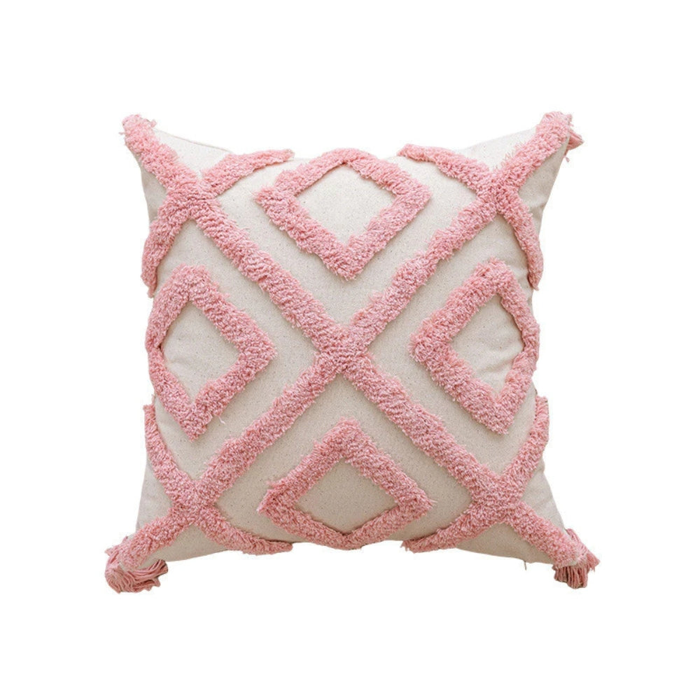 Boho Floral Chenille Cushion with Tassels