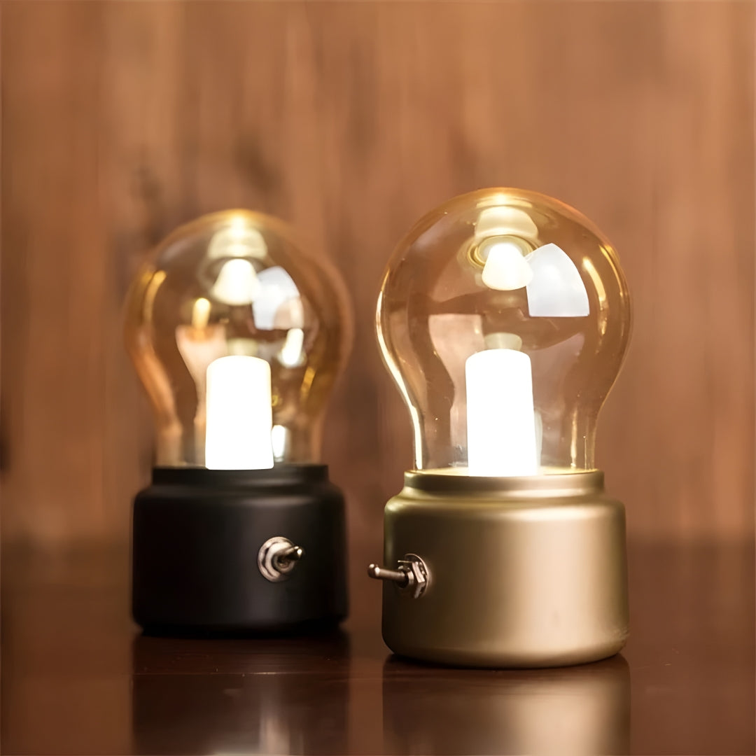 Portable Retro LED Table Lamp with USB Charging
