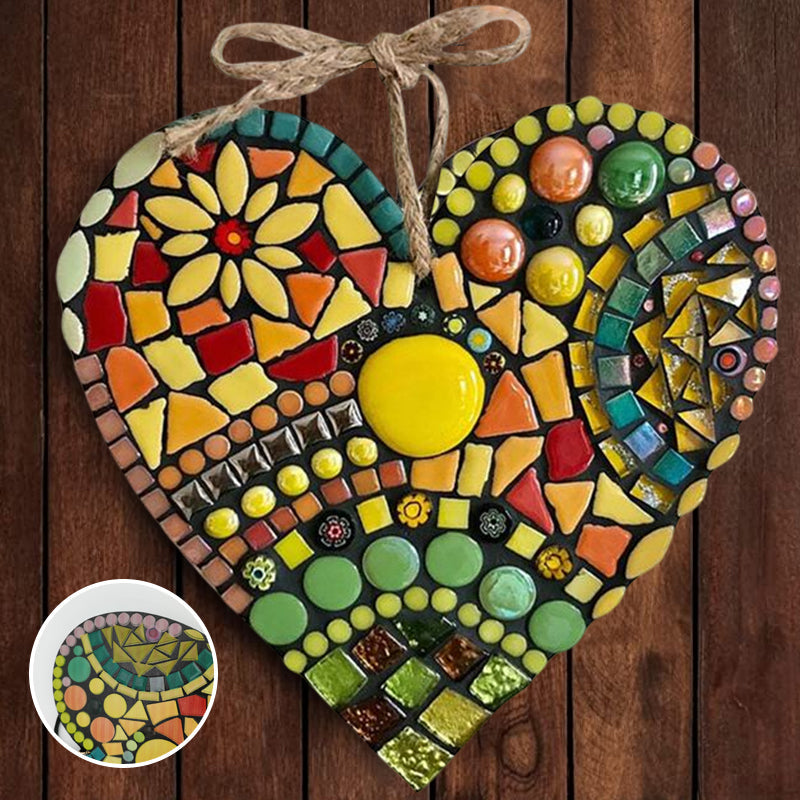 Handcrafted Mosaic Heart Garden Decoration