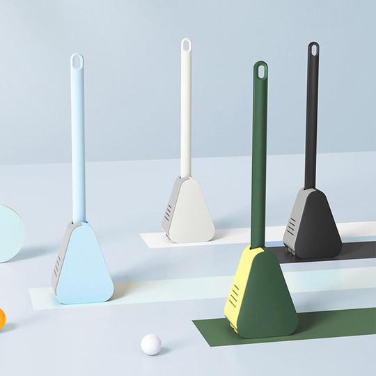 Flexible Silicone Golf Toilet Brush with Long Handle and Wall Mount