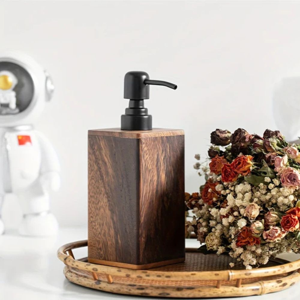 Walnut Wood Soap and Lotion Dispenser