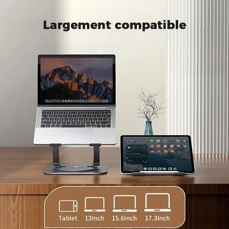 Adjustable Aluminum Laptop Stand with 360° Rotation