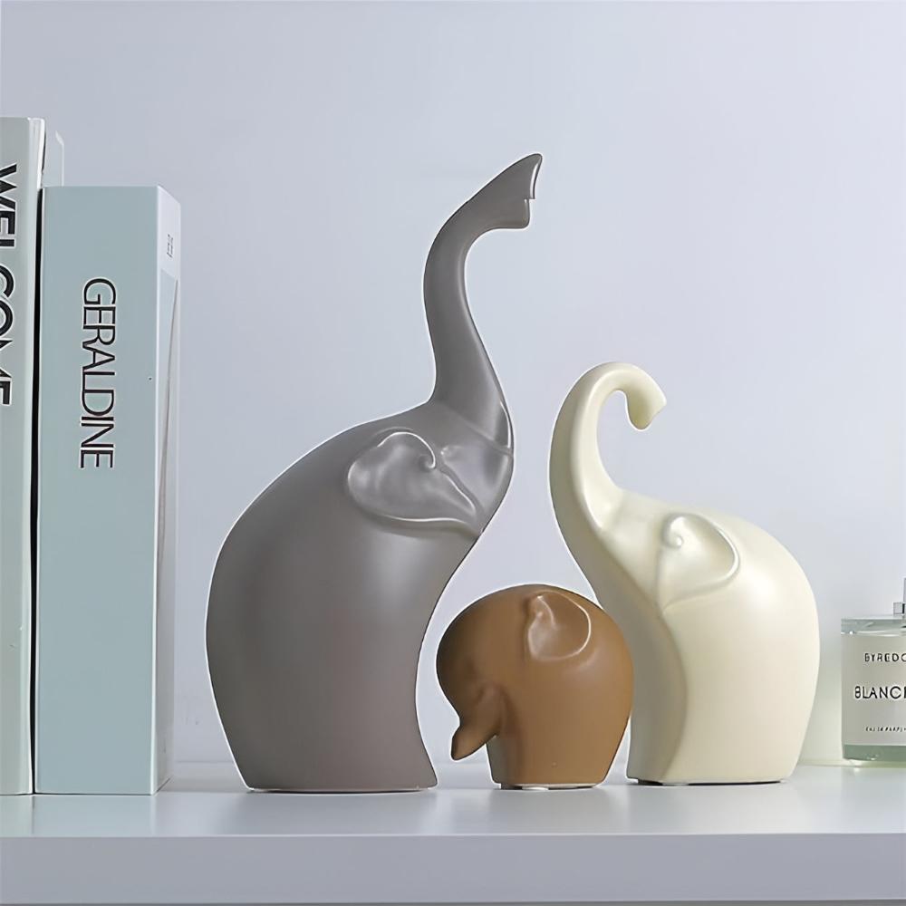 Abstract Elephant Thinker-Style Sculpture in Resin