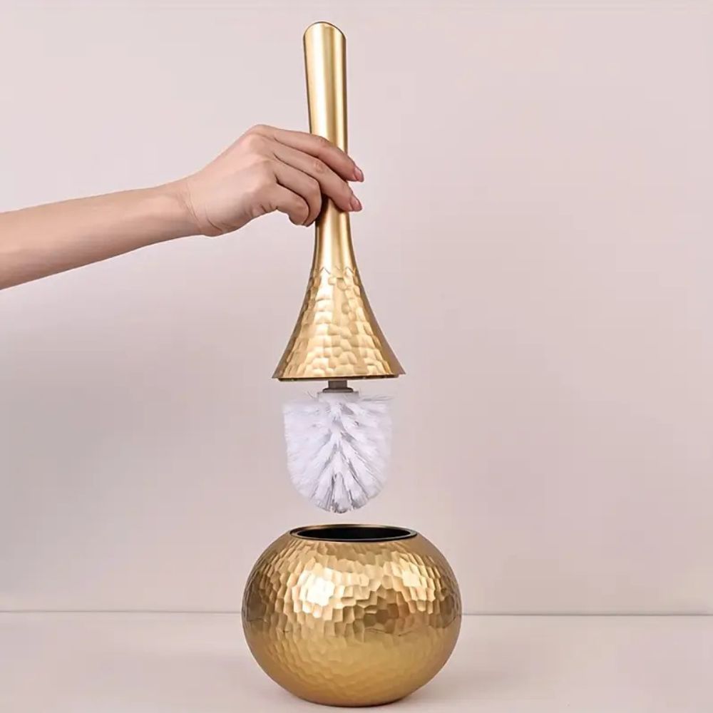 Elegant Toilet Brush with Ergonomic Handle and Storage Base