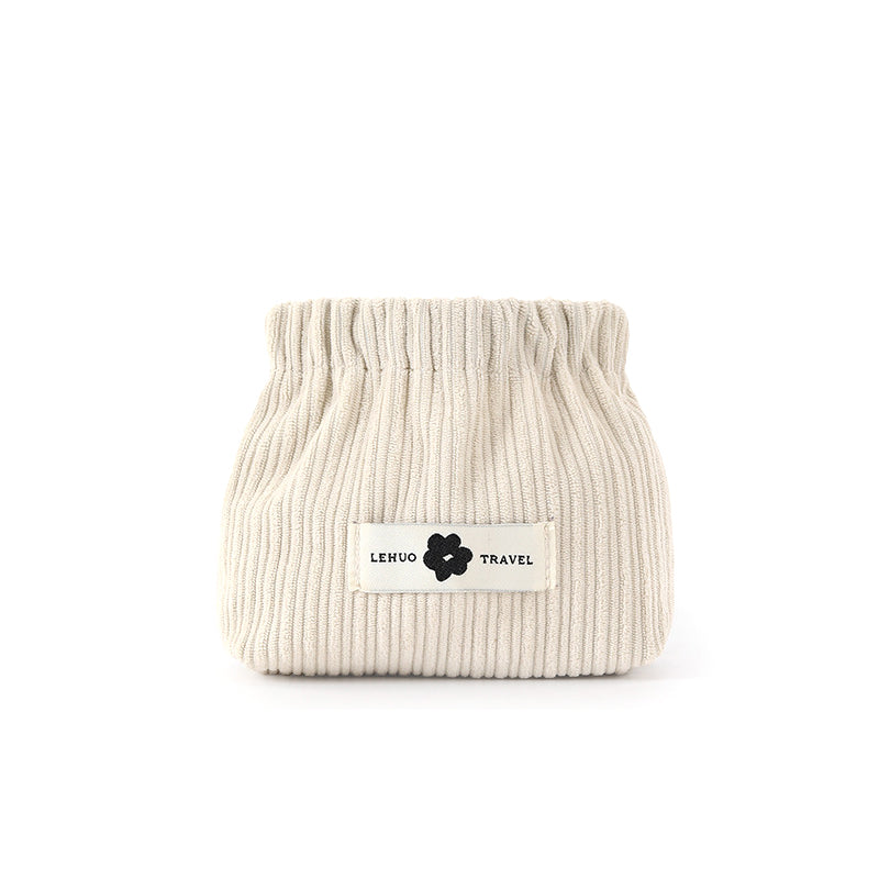 Corduroy Hair Tie and Cord Organizer with Elastic Compartments
