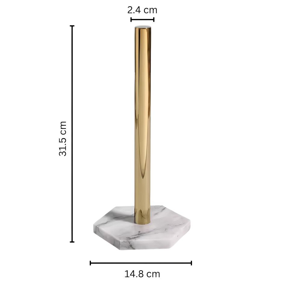 Marble Base Paper Towel Holder with Gold Accents