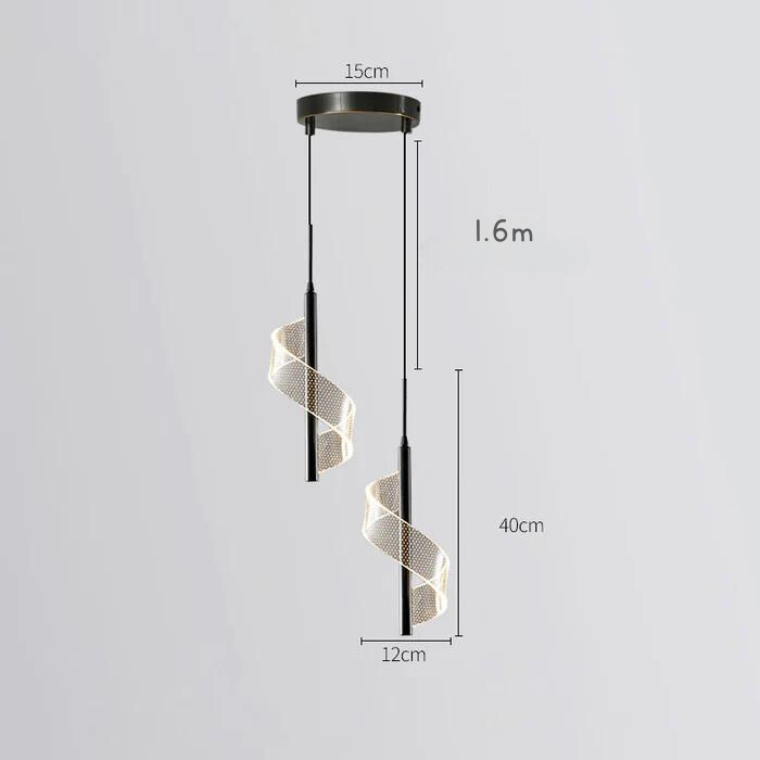 Elegant Black and Gold LED Pendant Light with Adjustable Lighting