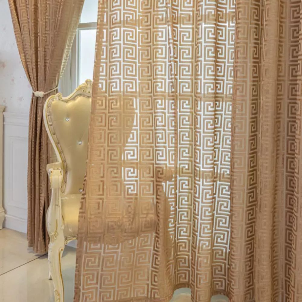 Embroidered Velvet Maze Curtain