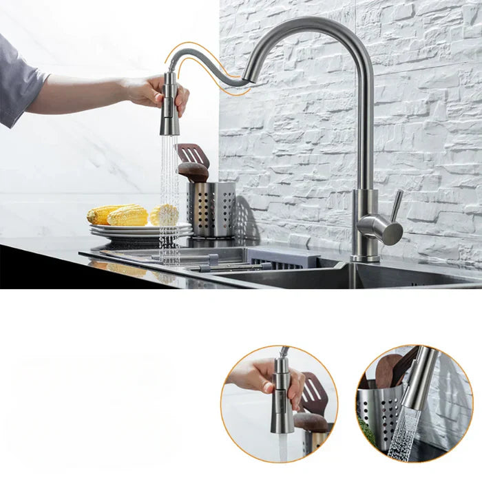 Touchless Stainless Steel Pull Down Kitchen Faucet