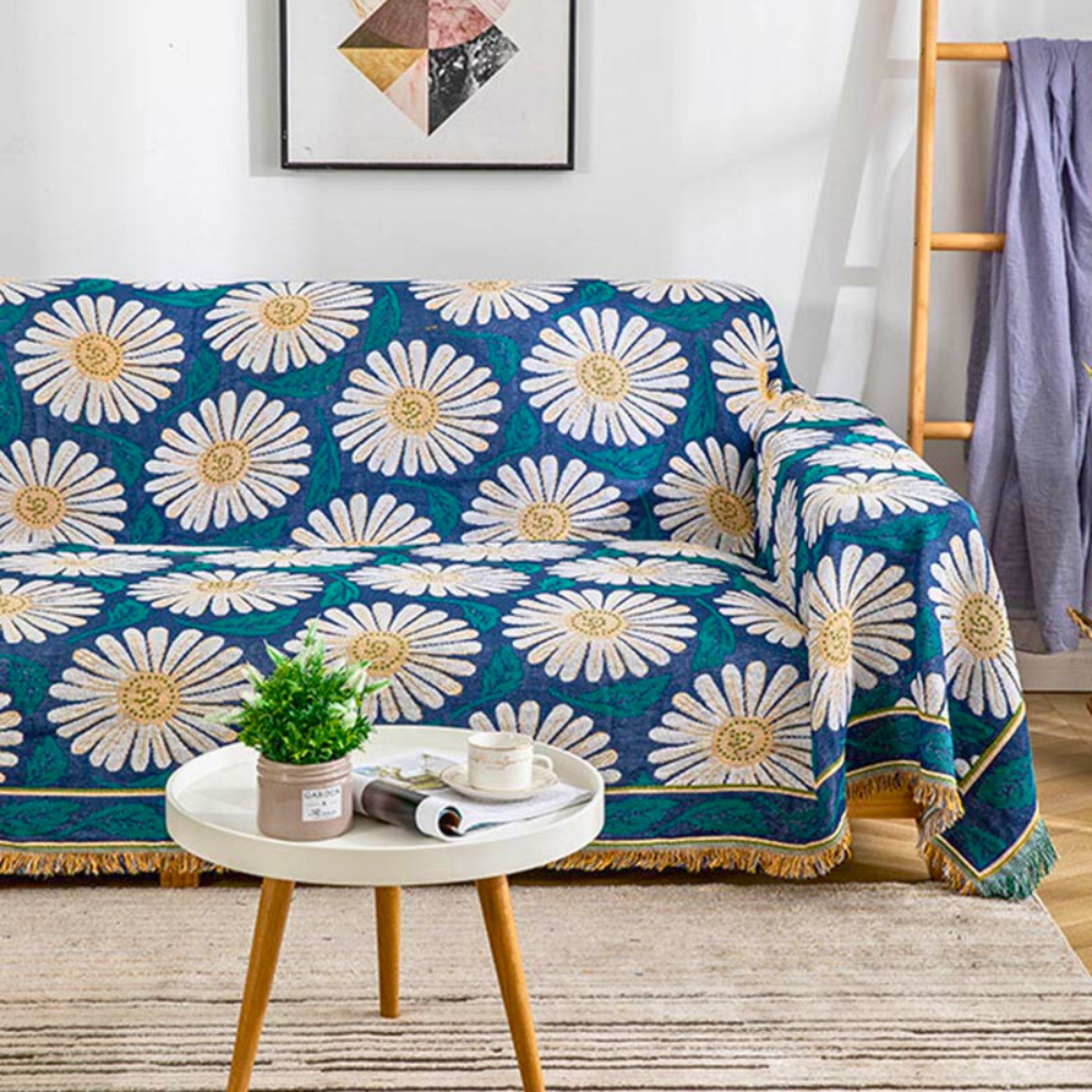 Cotton Knit Bohemian Tassel Blanket