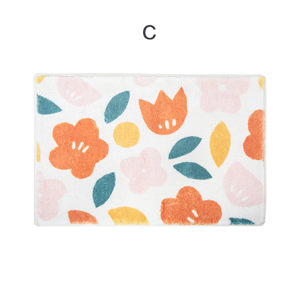 Plush Microfiber Non-Slip Bath Mat - Sweet Flower Design