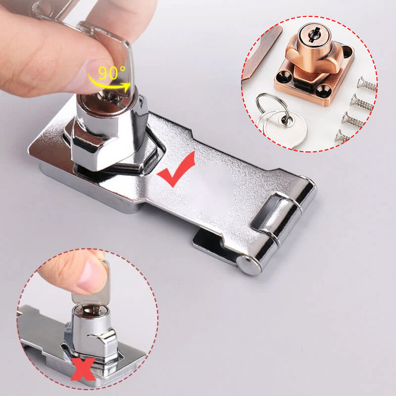 Zinc Alloy Drawer Lock with Key Storage - No Drill Installation