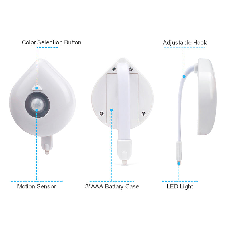 LED Motion Sensor Toilet Night Light with Color Changing Options