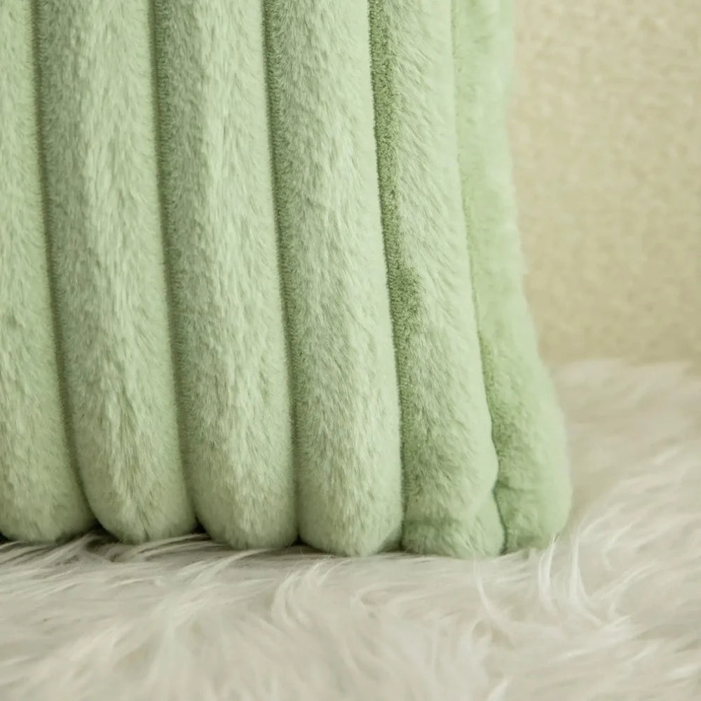 Green Faux Fur Fluffy Cushion Cover