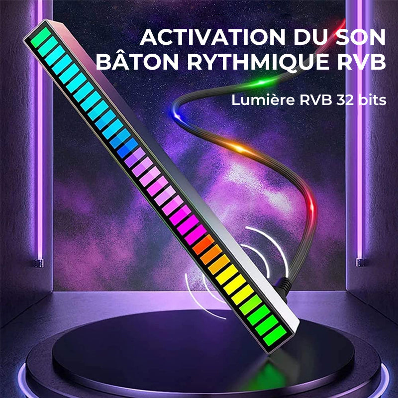 Sound-Activated RGB Light Bar with Adjustable Microphone