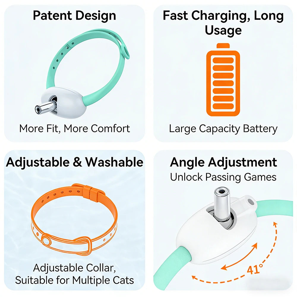 Interactive USB Rechargeable Laser Cat Collar