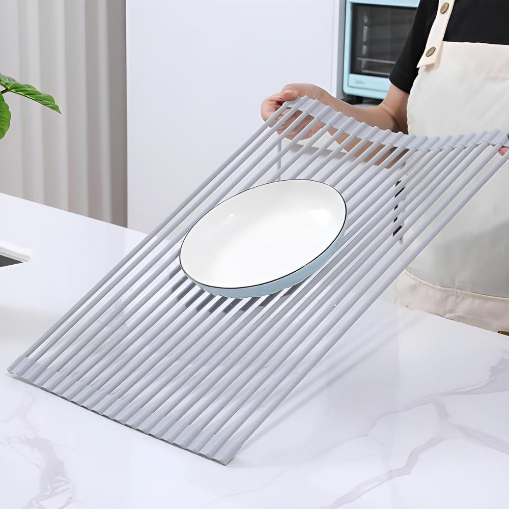 Stainless Steel Roll-Up Dish Drying Rack