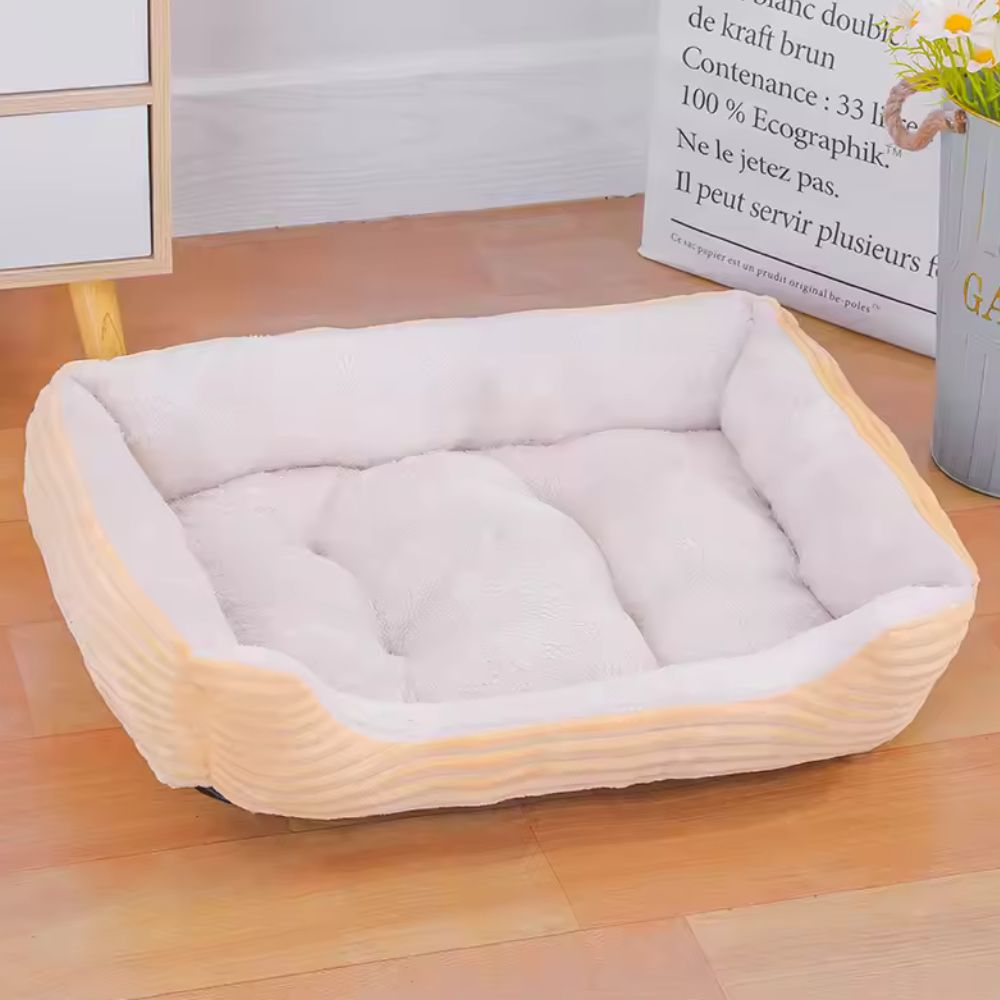 Plush Microfiber Pet Bed with Non-Slip Bottom