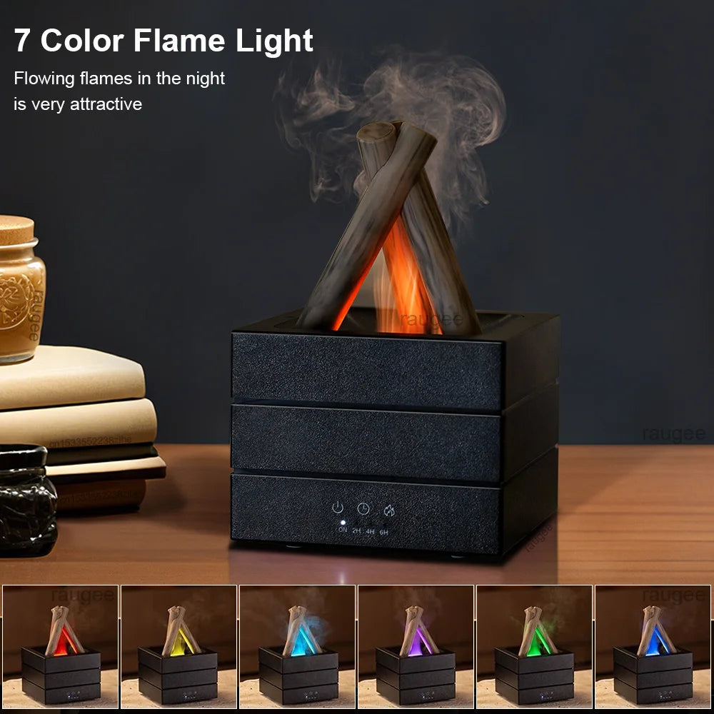 Realistic Flame Effect Aroma Diffuser and Humidifier with Remote Control