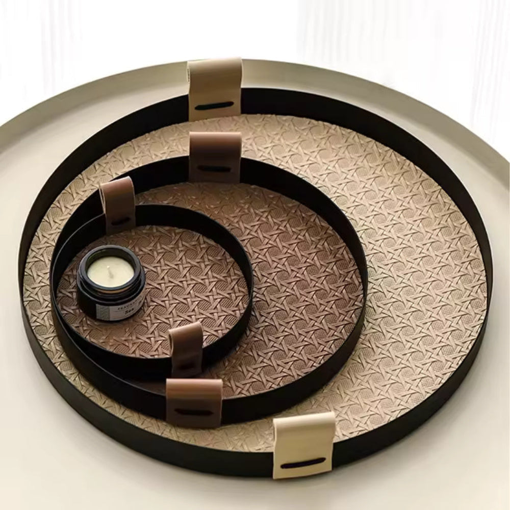 Nordic Rattan Weave Tray for Organizing