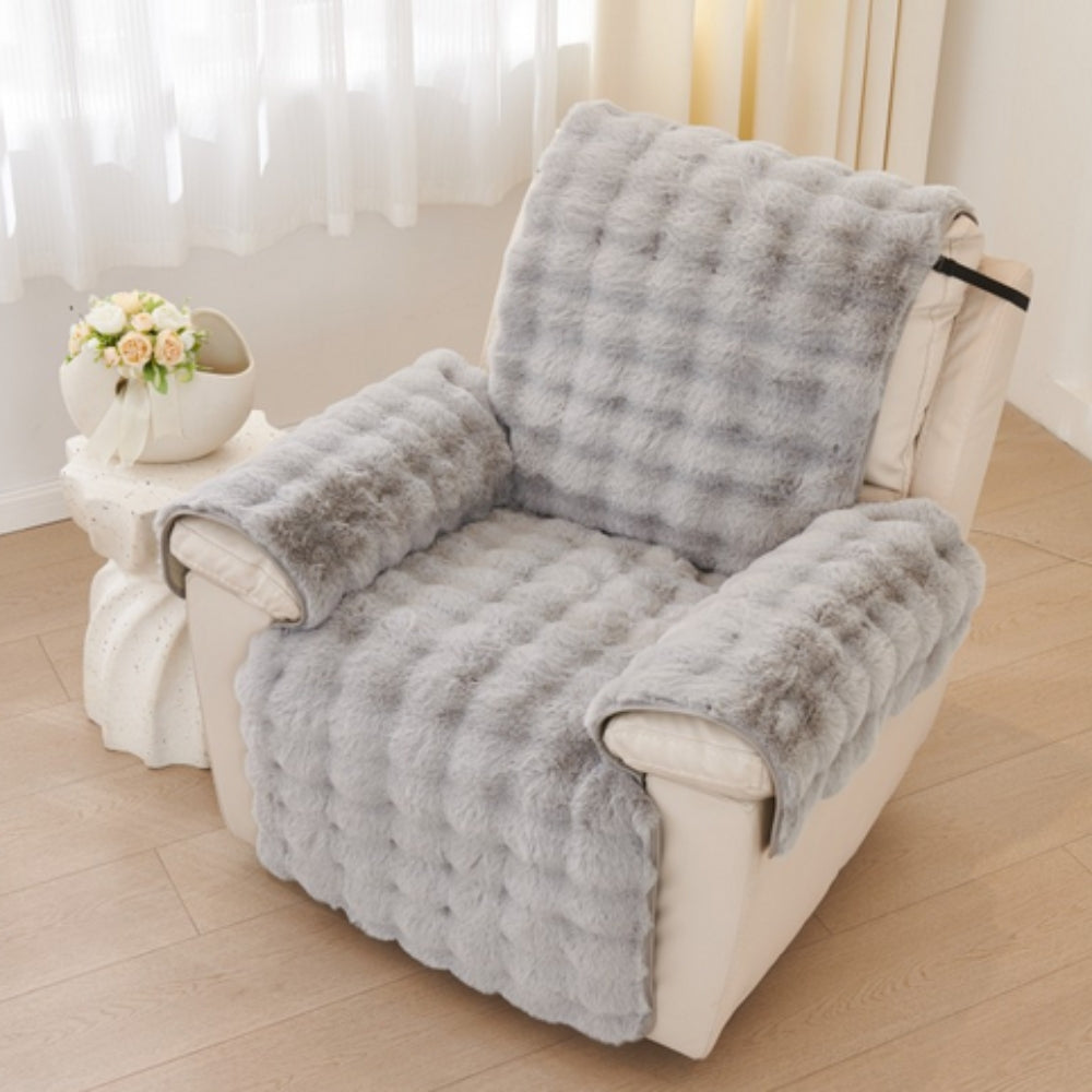 Faux Fur Recliner Sofa Cover - Soft, Pet-Friendly Slipcover