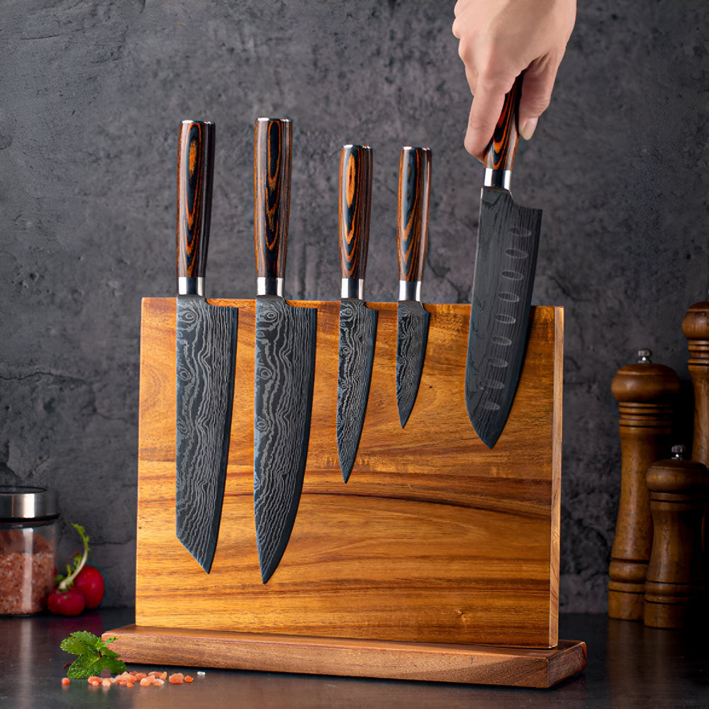 Magnetic Wooden Knife Holder for Stylish Kitchen Organization