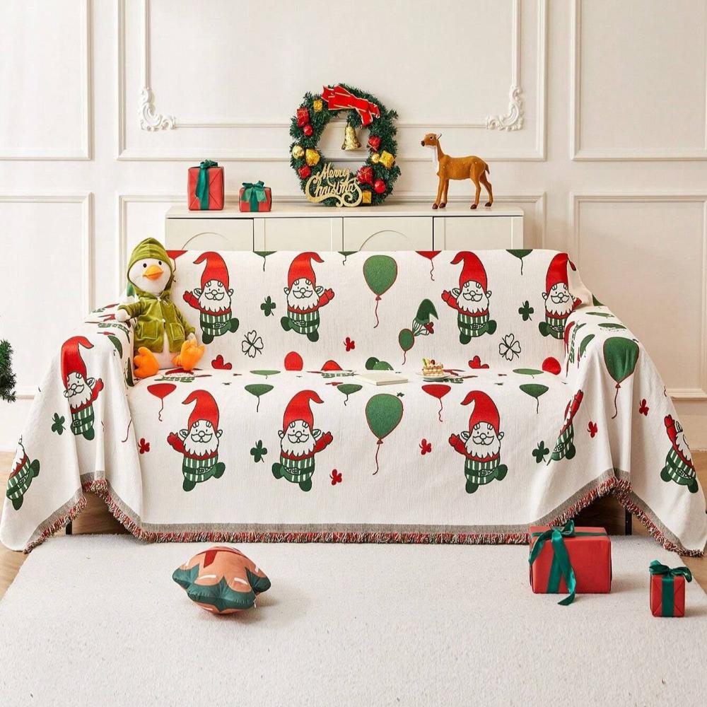 Festive Quilted Christmas Sofa Cover