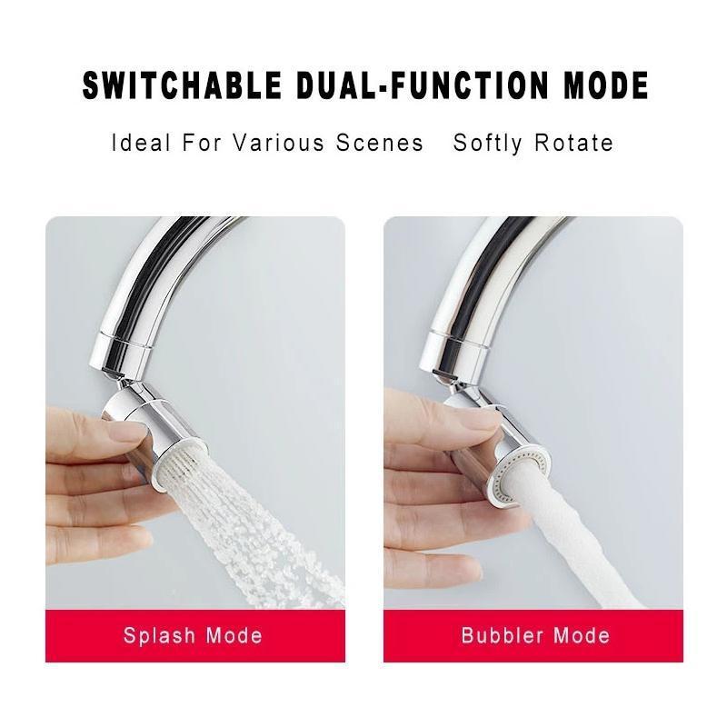 Rotatable Dual-Function Bubbler Faucet Head with 360-Degree Swivel
