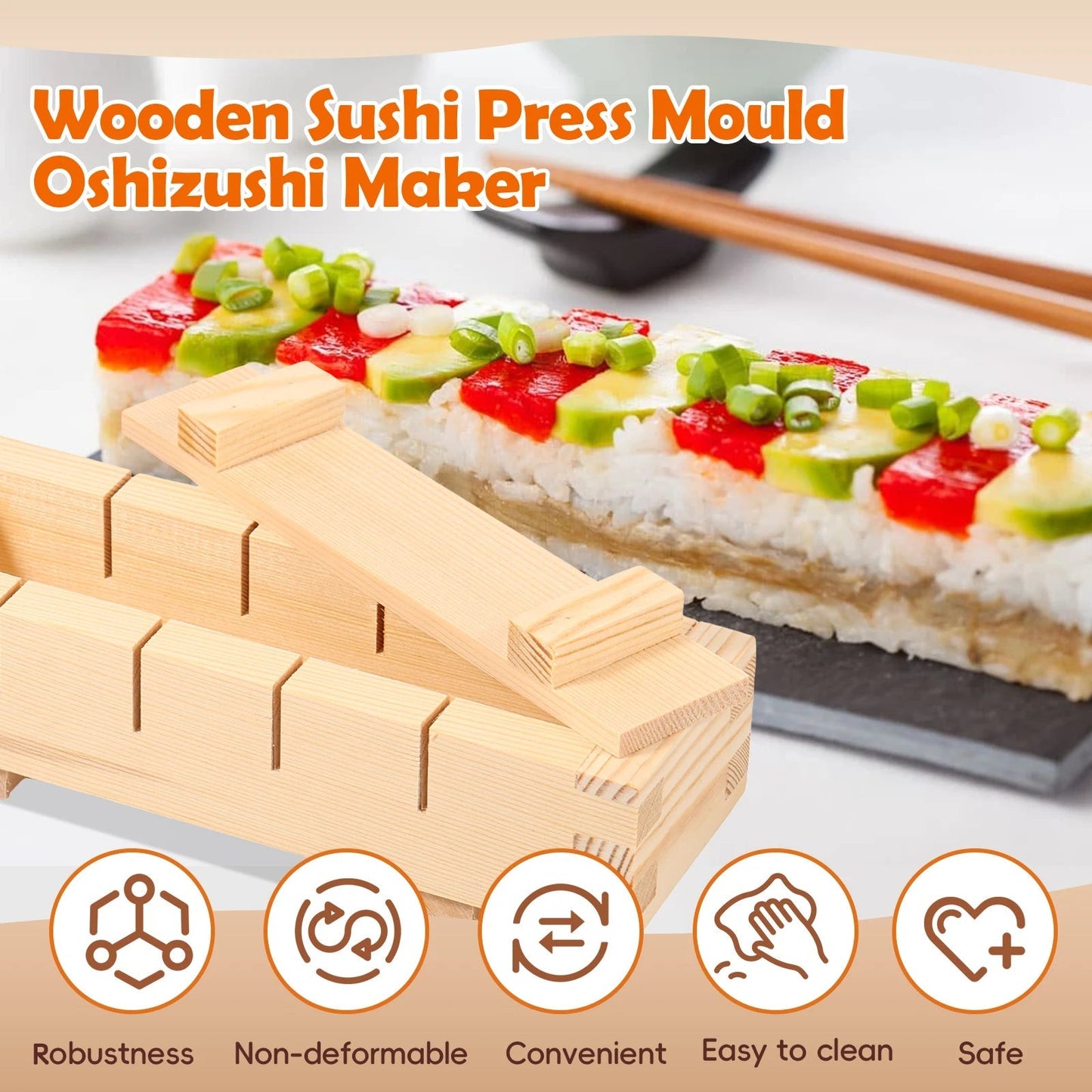 Handcrafted Wooden Sushi Maker Press Mold for Perfect Rolls