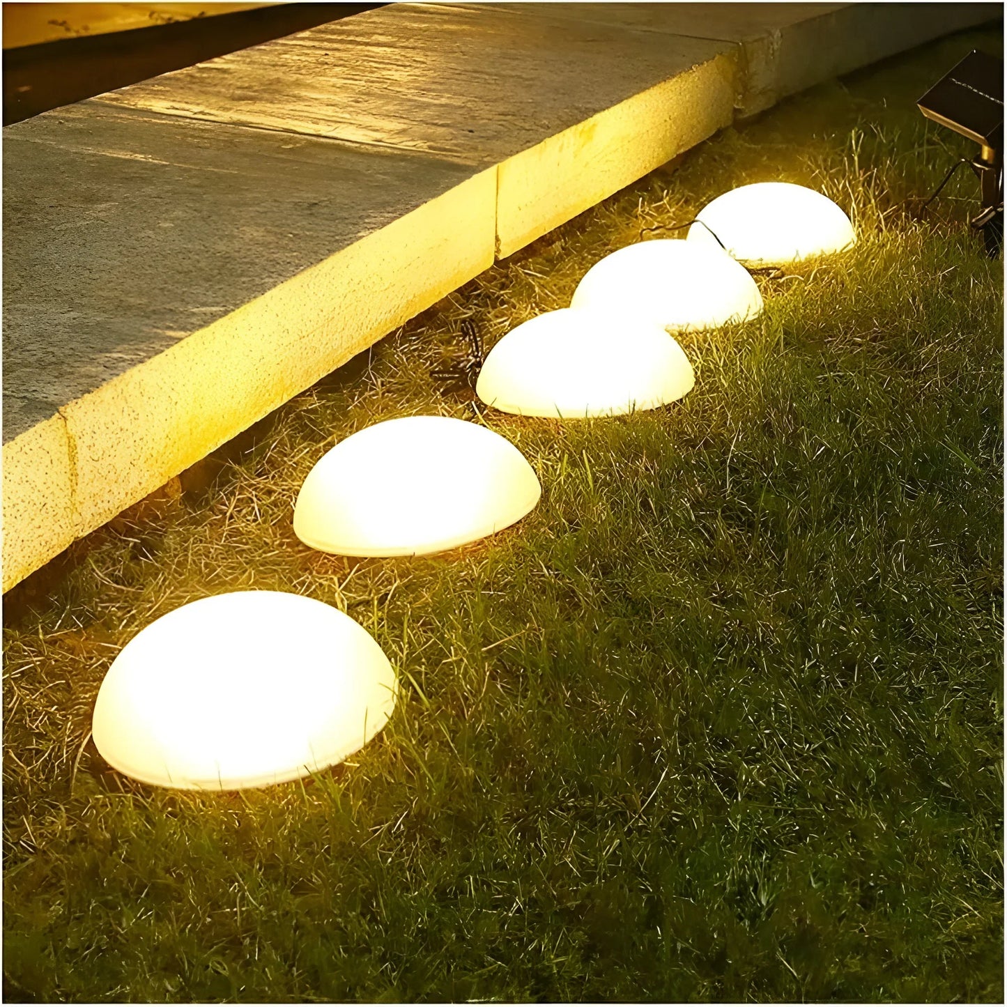 Solar Half-Sphere Garden Light with Cool White Glow