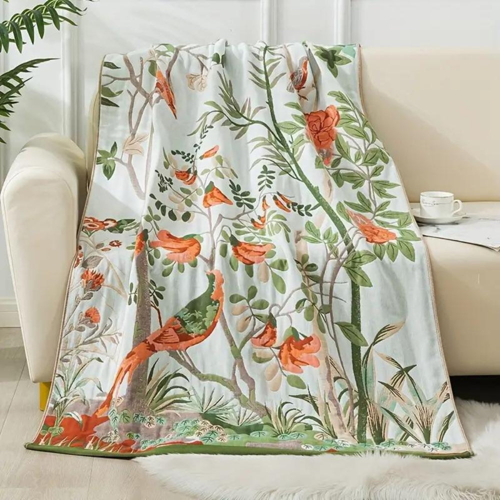 Floral Pattern 100% Cotton Bath Towel