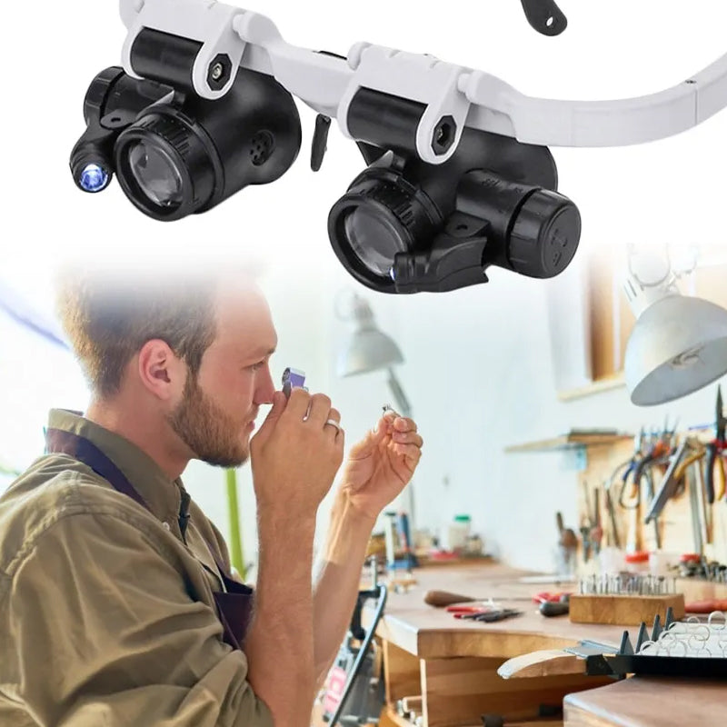 Magnifying Glasses with LED Lights and Adjustable Lenses
