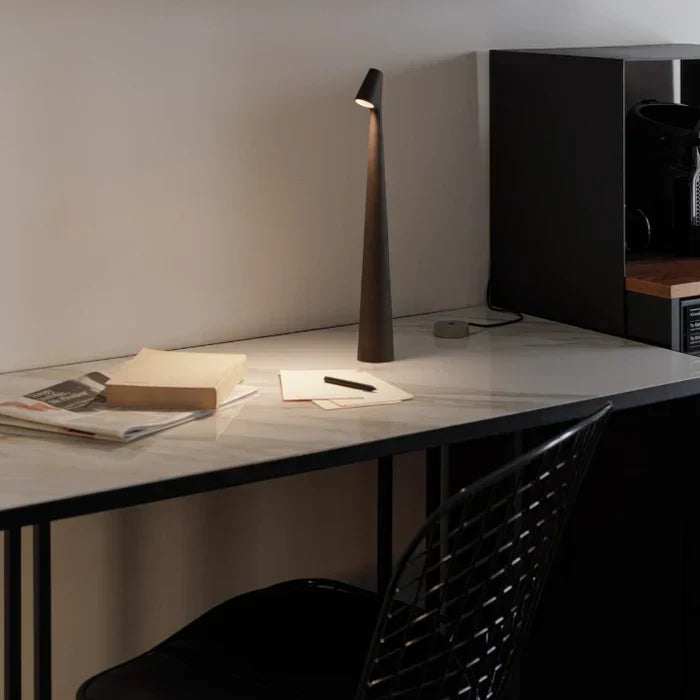 Sculpted Rechargeable Table Lamp with Adjustable Brightness