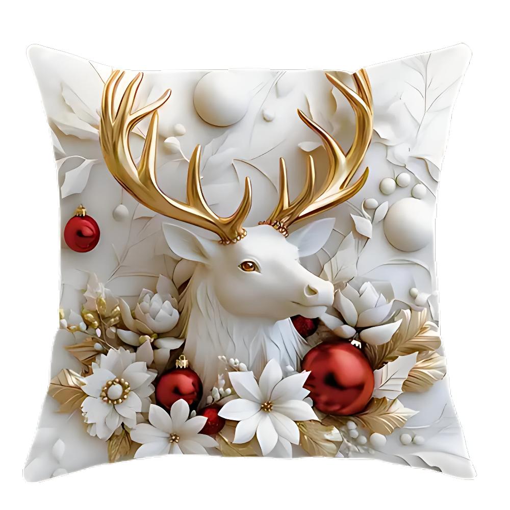 Christmas Velvet Cushion Covers Set of 4 with Holiday Designs