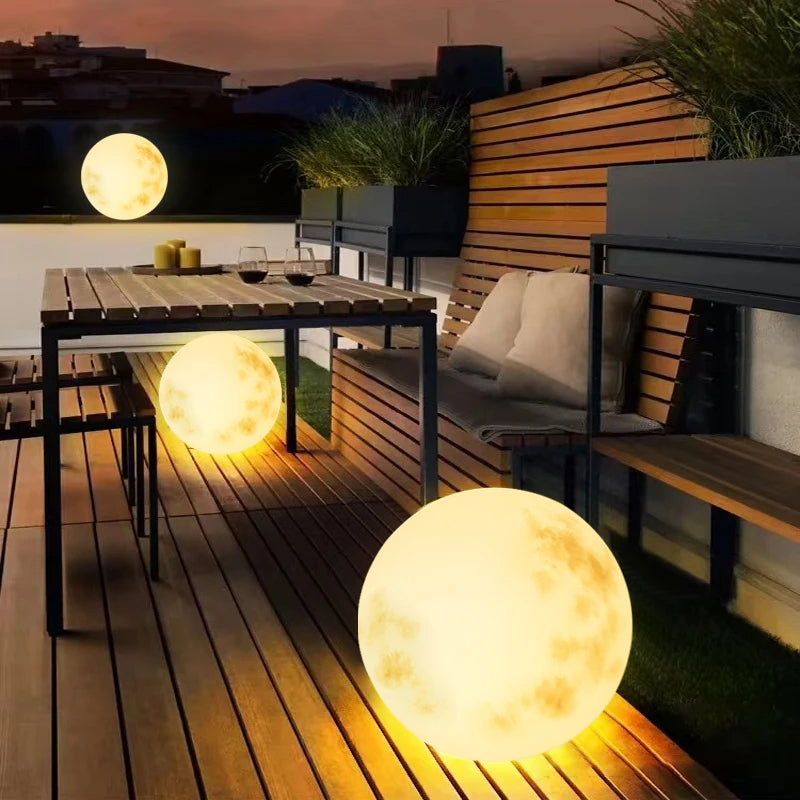 Moon-Shaped Outdoor Garden Lamp with USB Power