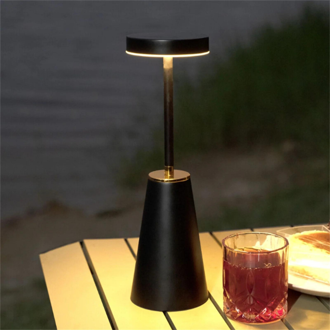 Rechargeable Wireless Metal Table Lamp with Adjustable Brightness