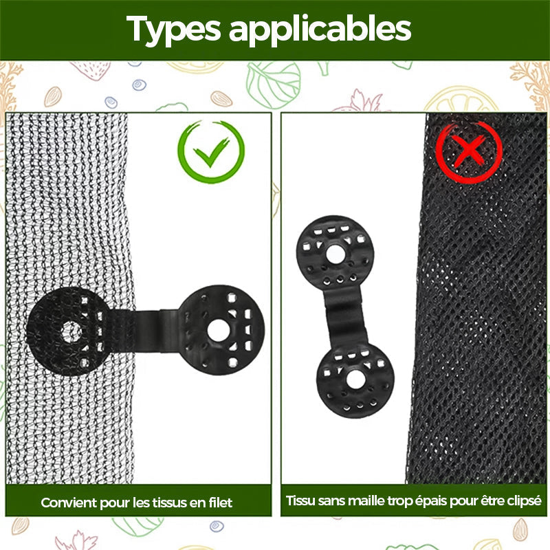 Plastic Shade Cloth Clips - Durable Black Garden Net Fasteners