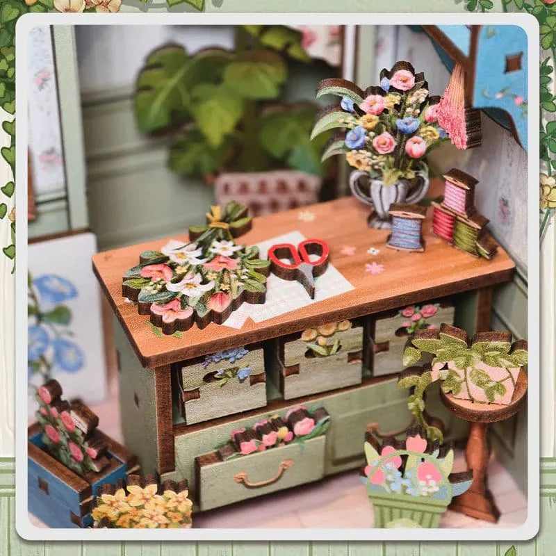DIY Flower Shop Book Nook Kit with LED Lights