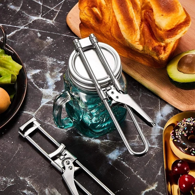 Adjustable Stainless Steel Jar Opener with Ergonomic Handle