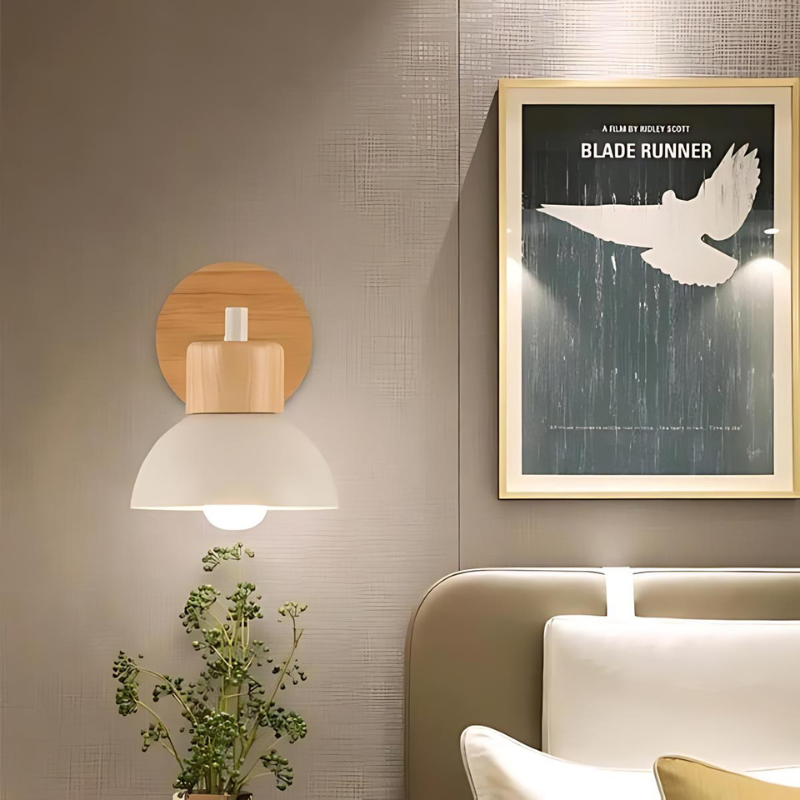 Wooden Wall Lamp with Energy-Saving LED Light