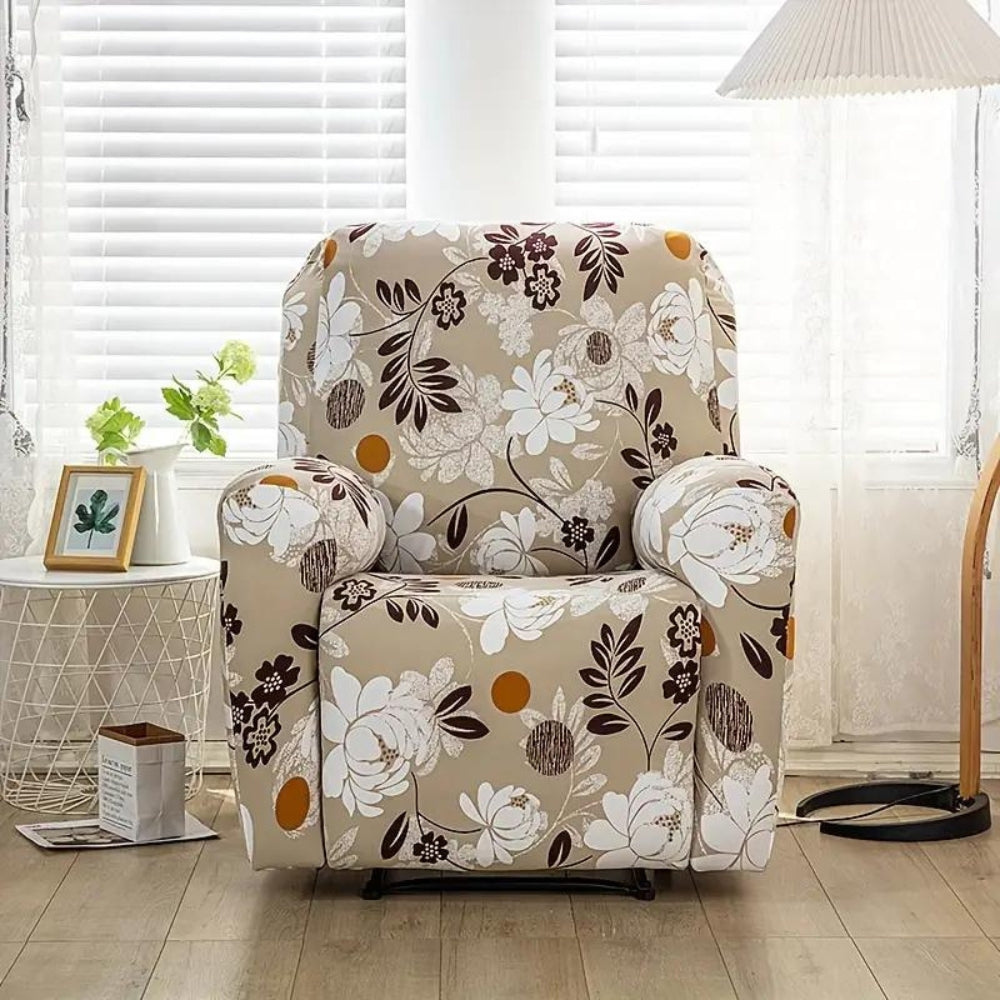 Recliner Sofa Cover with Side Pockets and Elastic Fit