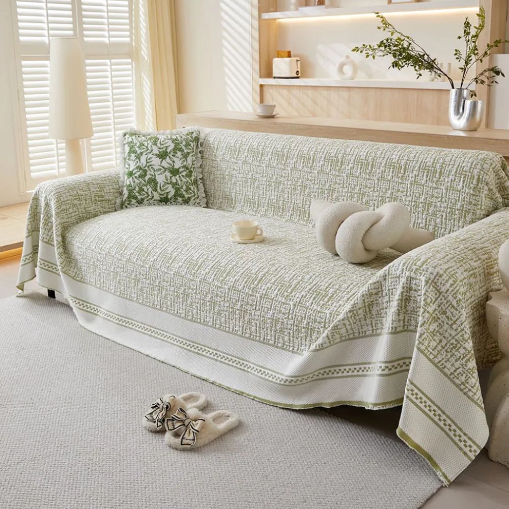Stretchable Ice Silk Sofa Cover in Crystal Chill Design