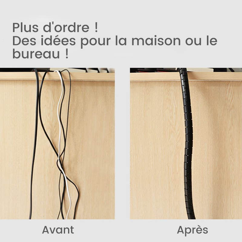Spiral Cable Management Sleeve - Flexible Wire Organizer