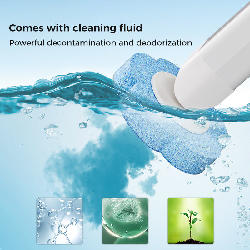 Disposable Toilet Cleaning Brush Set with Sponge Heads and Holder