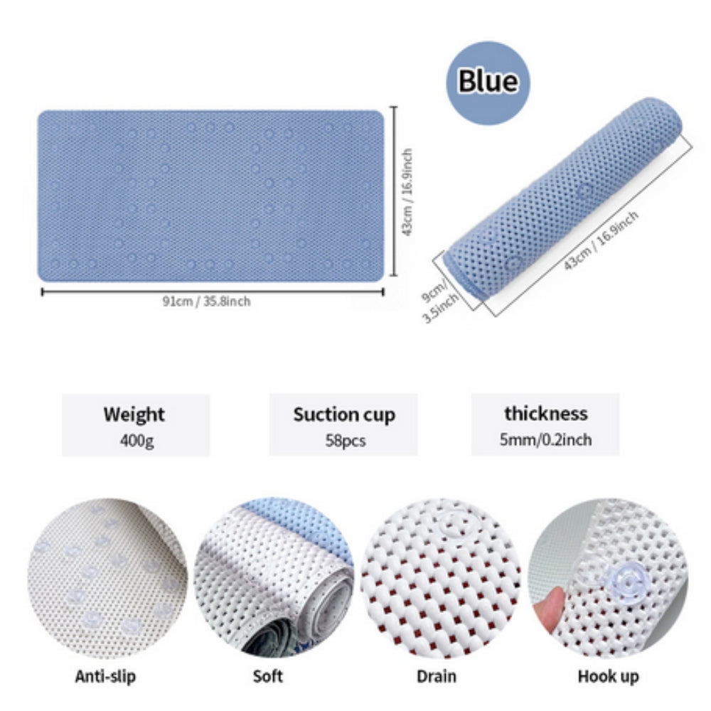 Deluxe Soft Non-Slip Bathtub Mat with Suction Cups