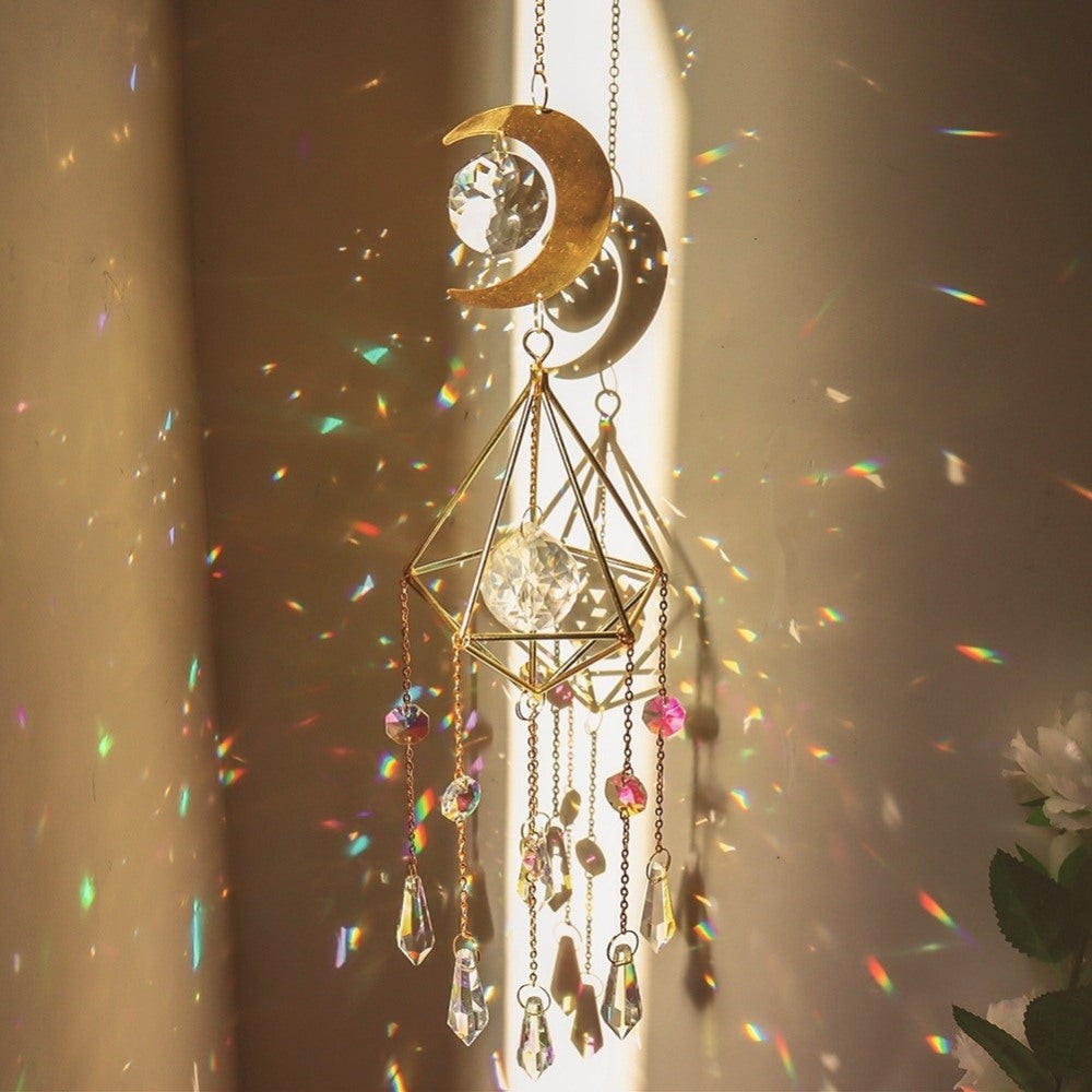 Crystal Beauty Wind Chime with K9 Crystals and Natural Stones