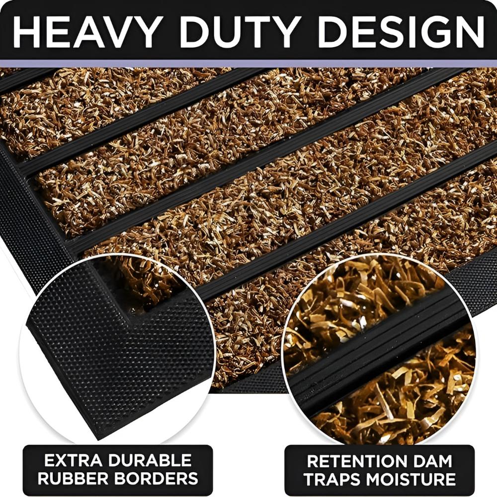 Heavy-Duty Stripe Door Mat with Non-Slip Backing