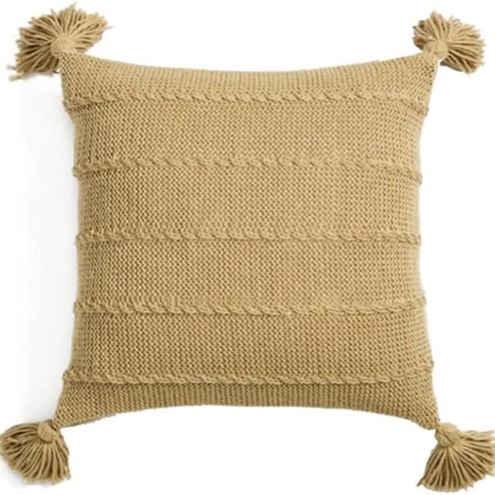 Nordic Knitted Tassel Throw Pillow