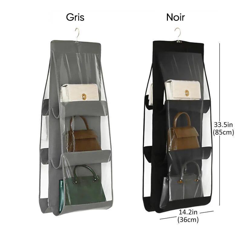 Double-Sided Foldable Wardrobe Organizer with Transparent Pockets