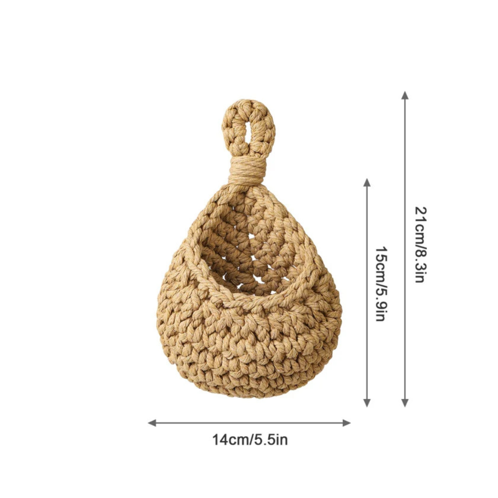Handwoven Eco-Friendly Boho Hanging Basket